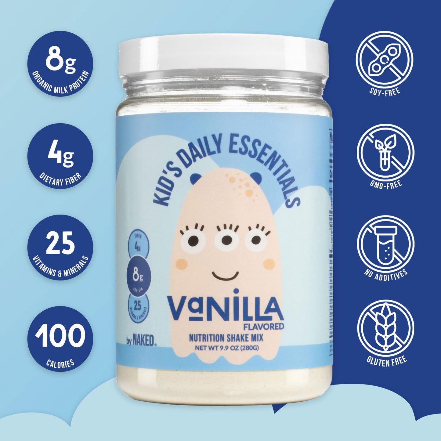 Kid's Nutrition Shake - Vanilla Formula for Convenient Home or Travel Use