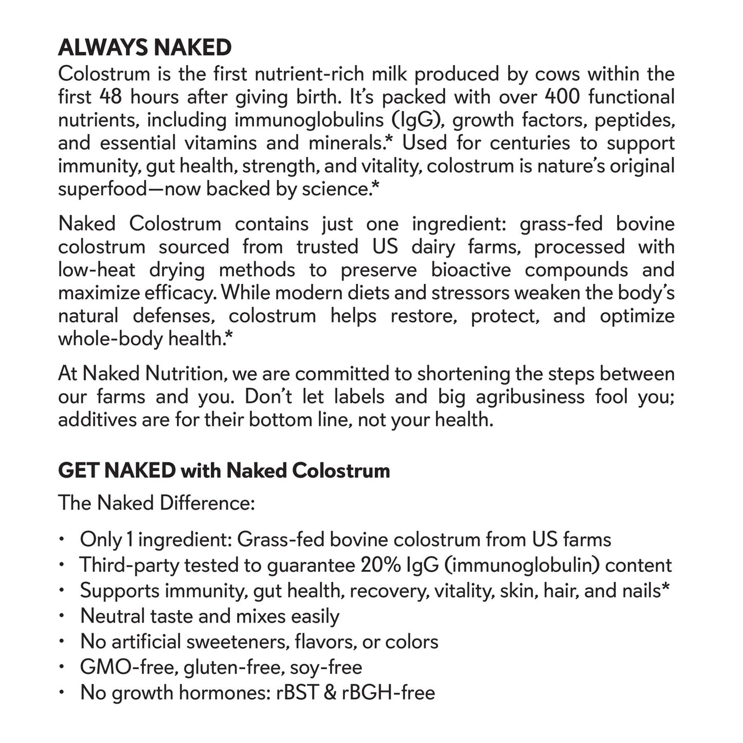 Grass-Fed Colostrum Powder - Colostrum Powder Made for Simple Daily Mixing Routines