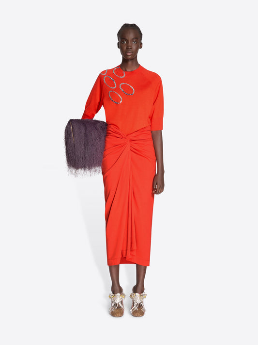 Knotted Jersey Skirt
