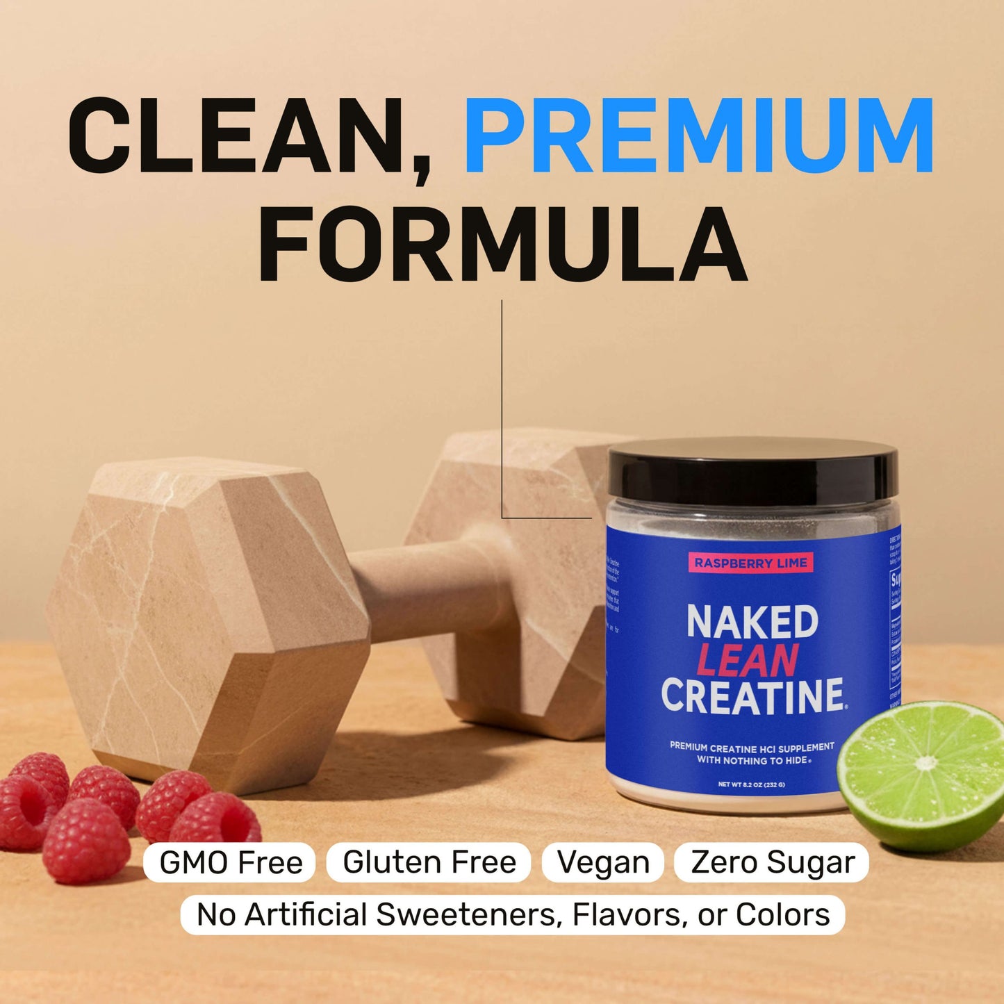Raspberry Lime Creatine HCl Powder - Raspberry Lime Made for Everyday Active Routines