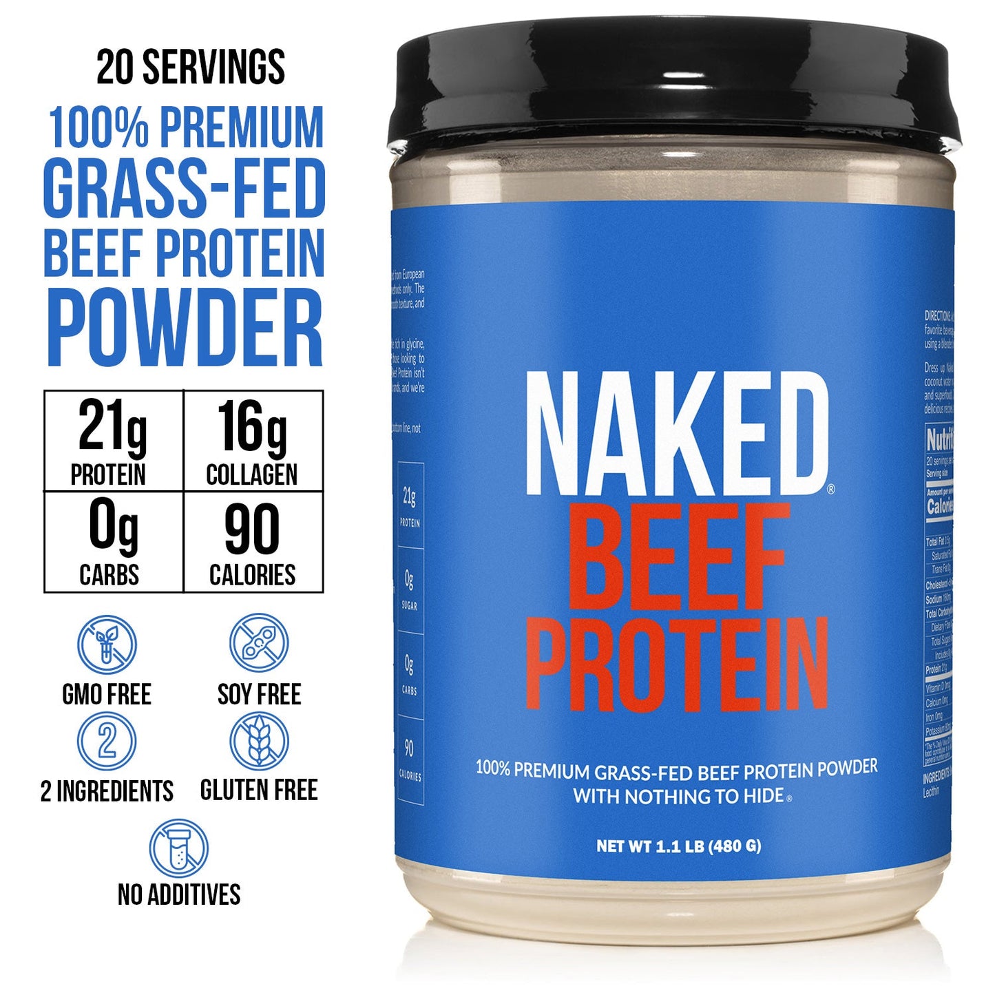 Beef Protein Powder - Unflavored with a Smooth, Versatile Powder Format