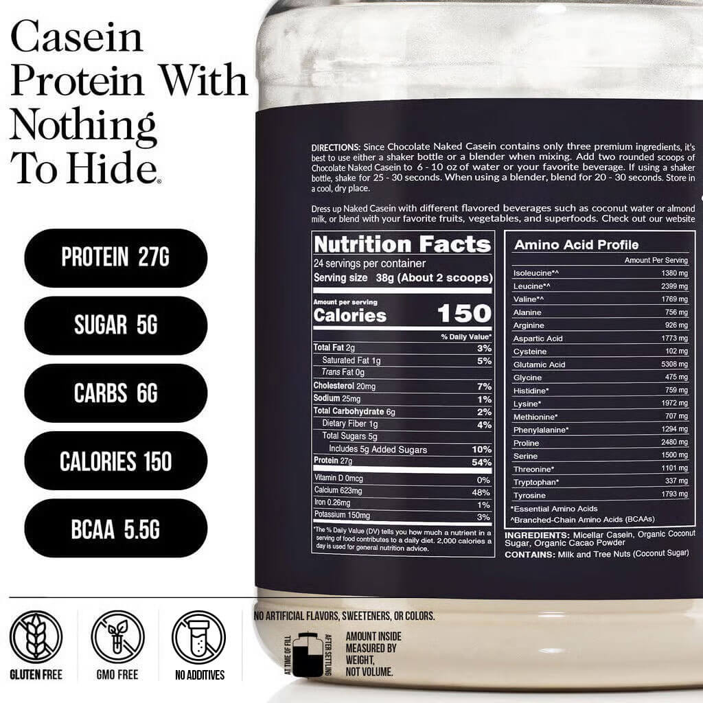 Chocolate Casein Protein Powder - Chocolate with a Smooth, Versatile Powder Format