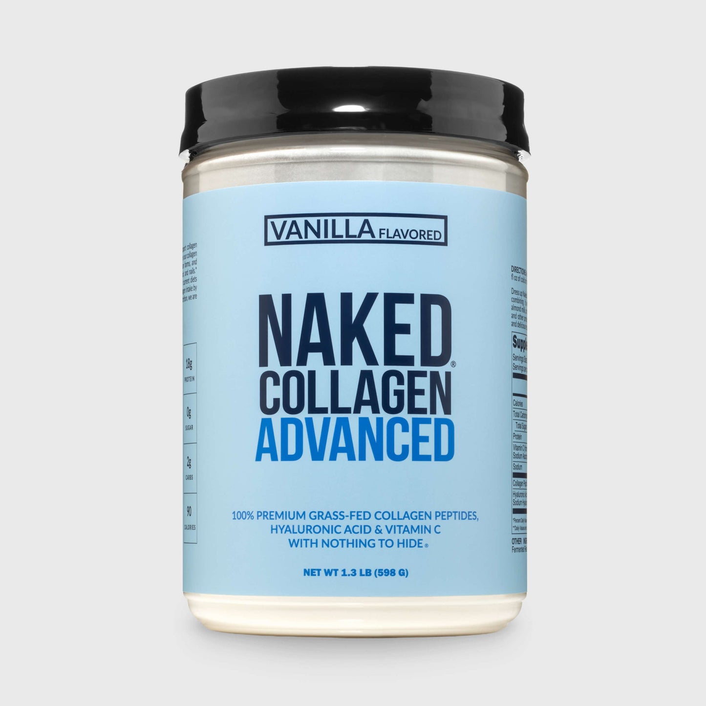 Vanilla Collagen Peptides with Hyaluronic Acid - Vanilla Advanced Collagen Peptides Made for Simple Daily Mixing Routines