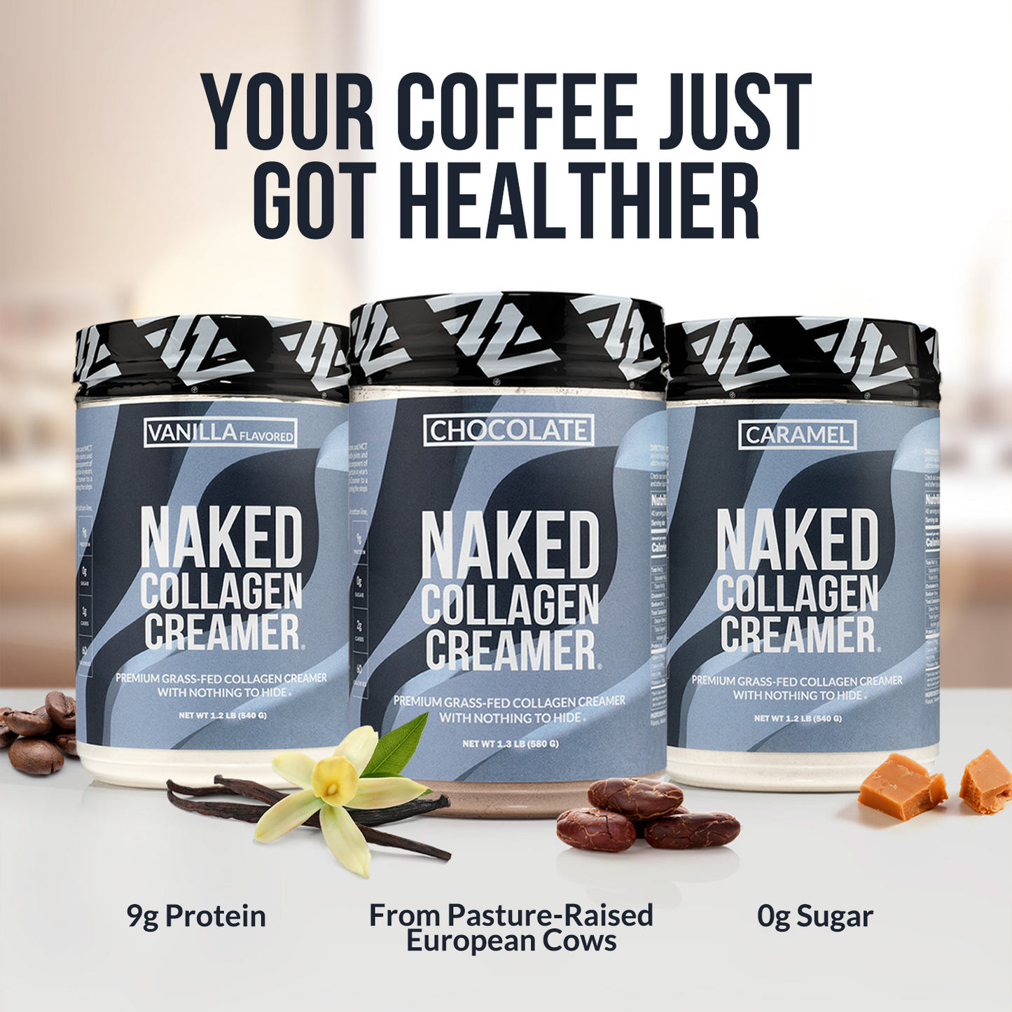 Caramel Coffee Creamer - Caramel Collagen Creamer Made for Refreshing Coffee Protein Drinks
