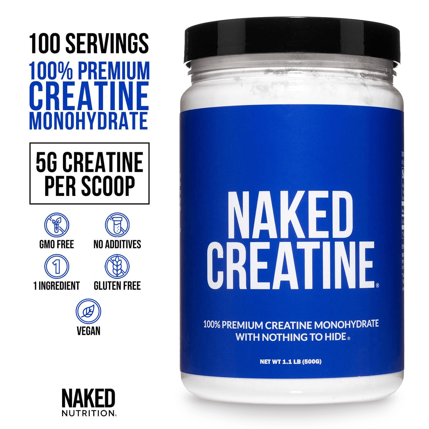 Creatine Monohydrate Powder - Unflavored - Standard Size Made for Everyday Active Routines