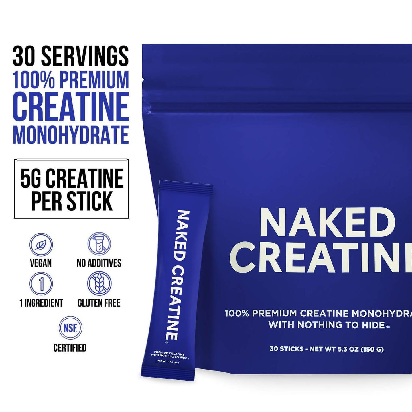 Creatine Travel Packets - Unflavored Sticks Made for Everyday Active Routines