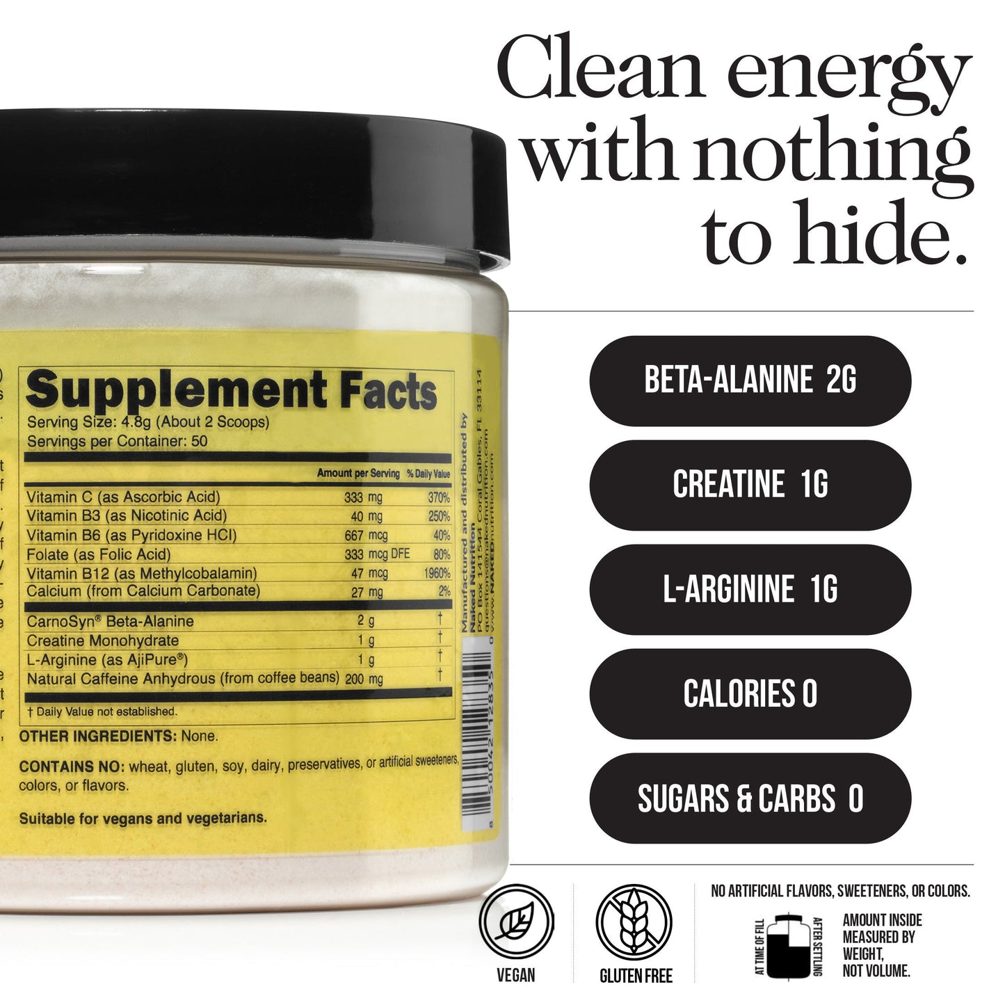 Pre Workout Supplement - Unflavored Made for Everyday Active Routines