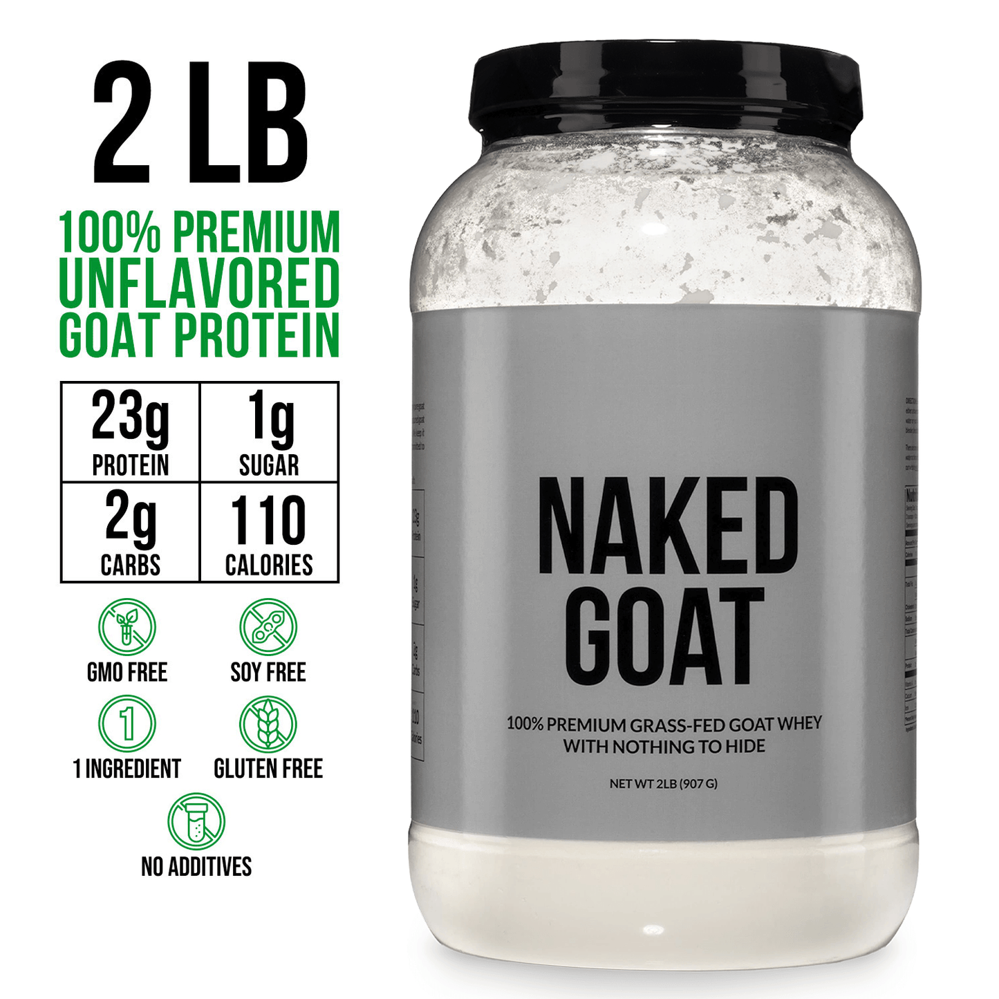 Goat Whey Protein Powder - Unflavored with a Smooth, Versatile Powder Format