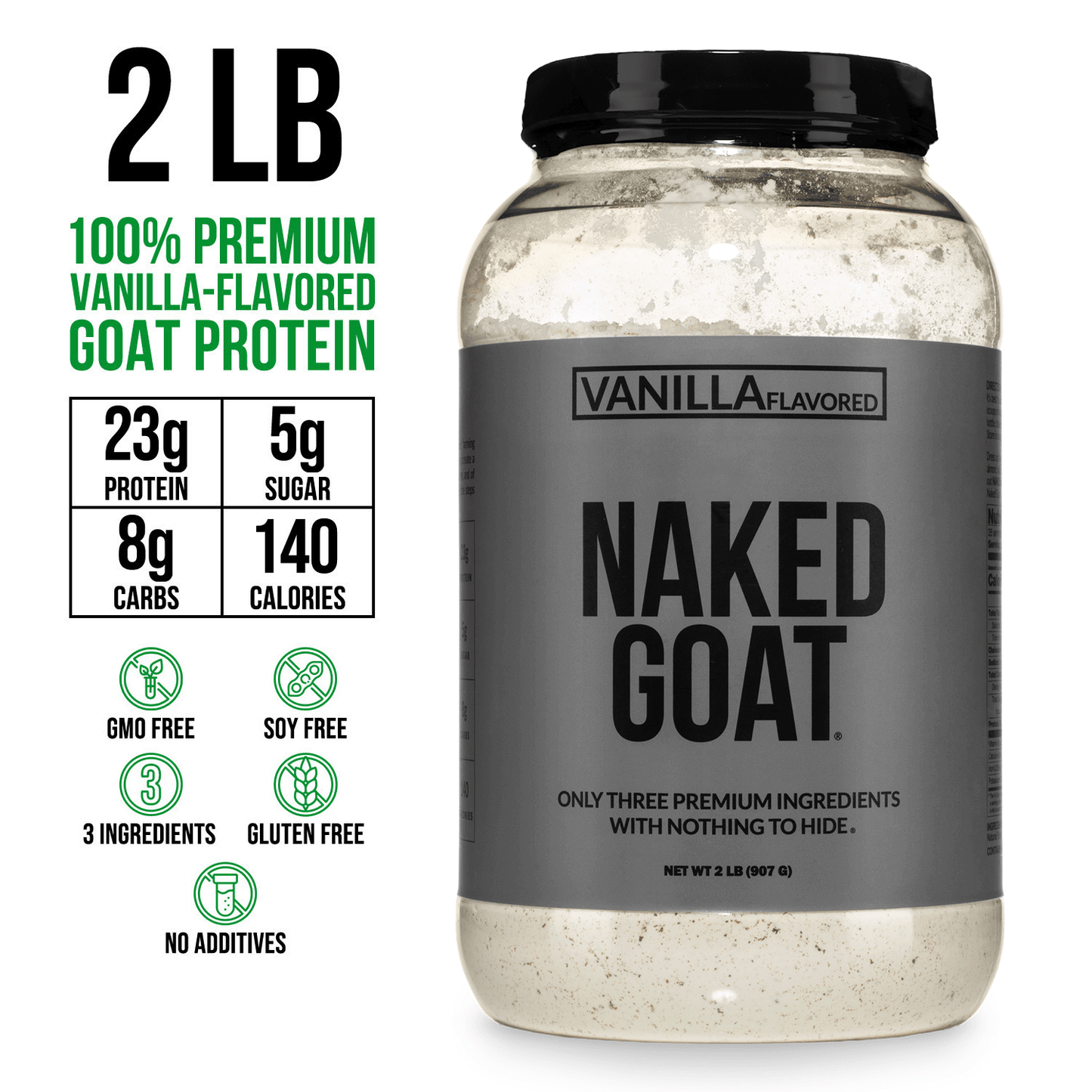 Vanilla Goat Whey Protein Powder - Vanilla with a Smooth, Versatile Powder Format