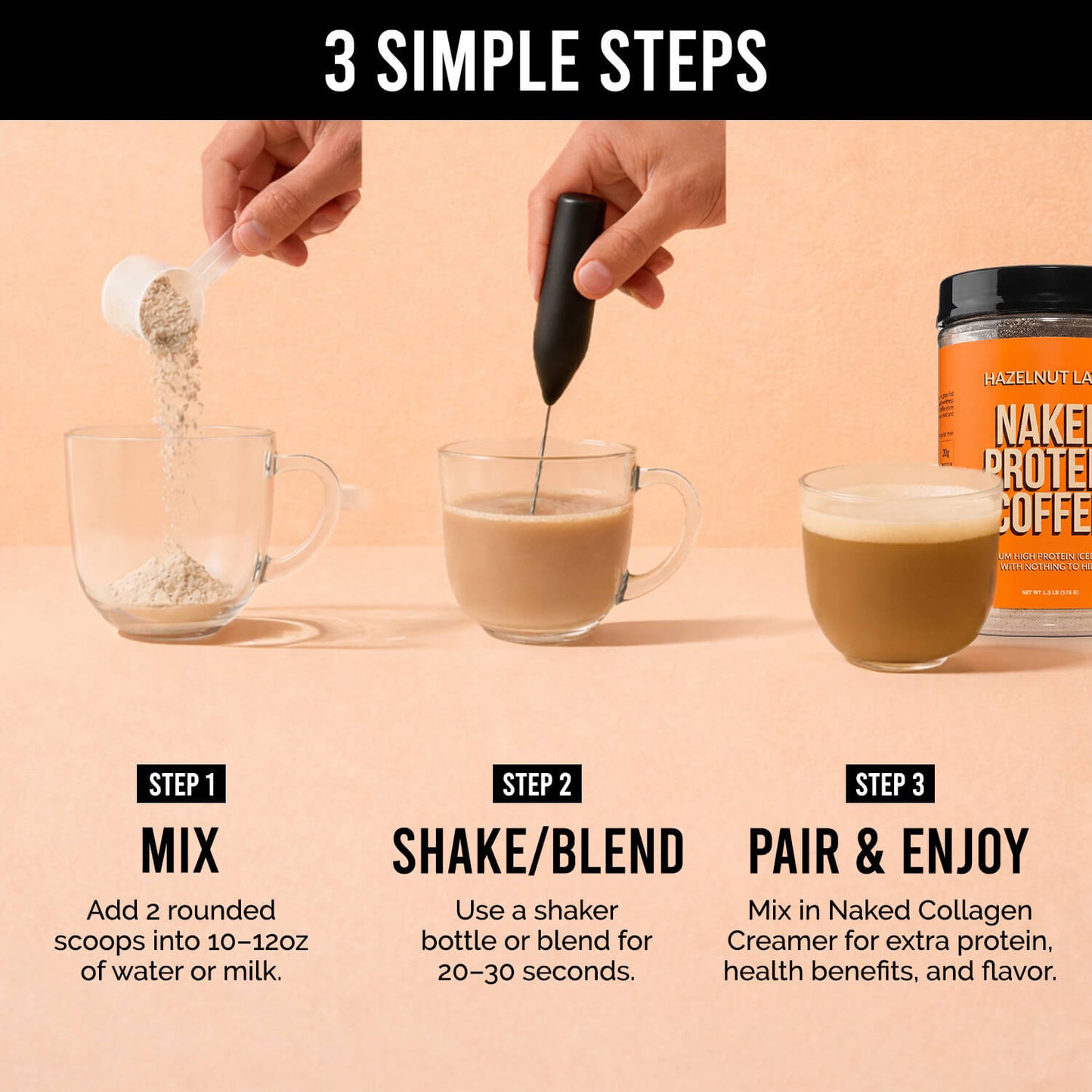 Hazelnut Latte Protein Iced Coffee - Hazelnut Latte Made for Refreshing Coffee Protein Drinks