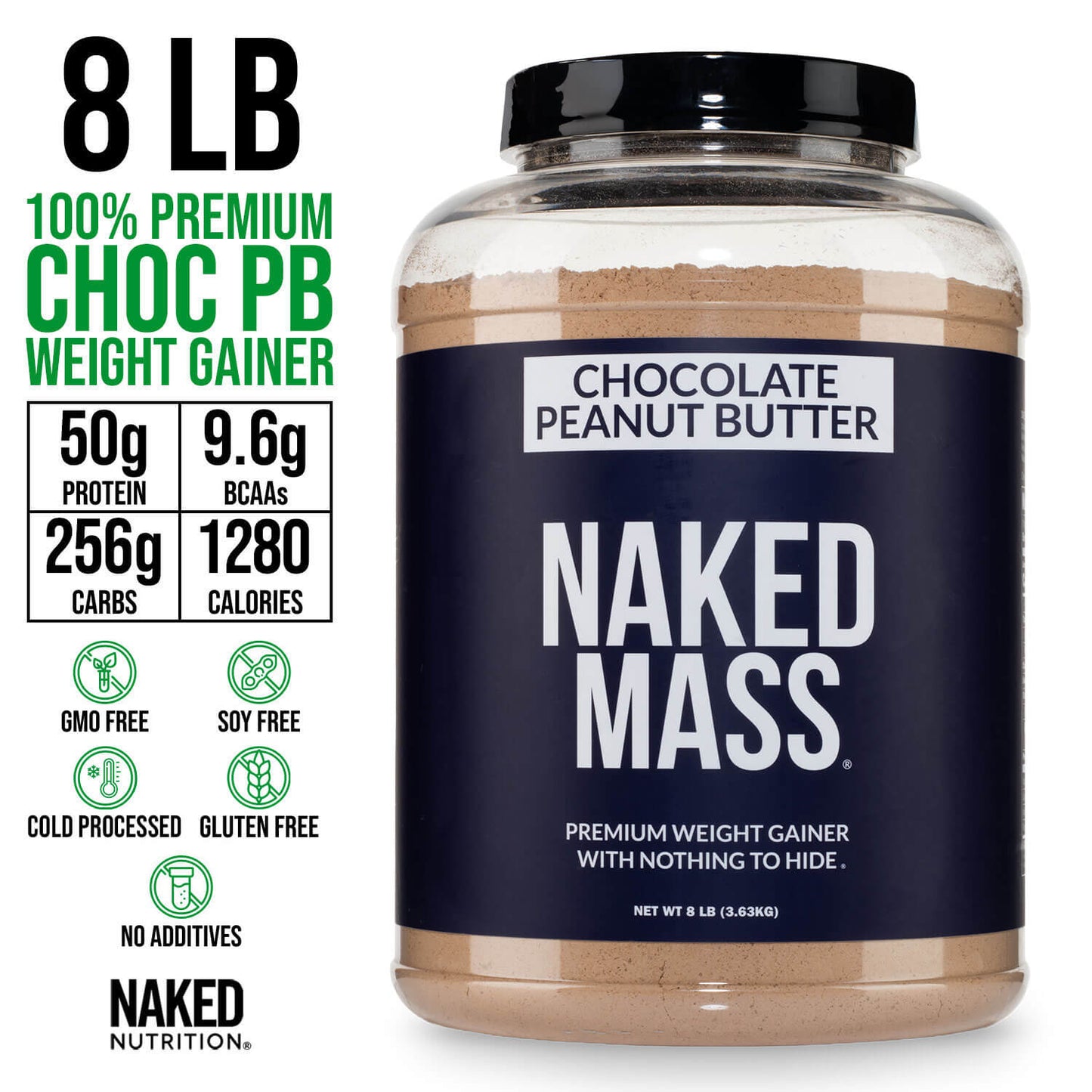 Chocolate Peanut Butter Mass Gainer Protein Supplement - Chocolate PB for Smooth Shakes and Everyday Nutrition