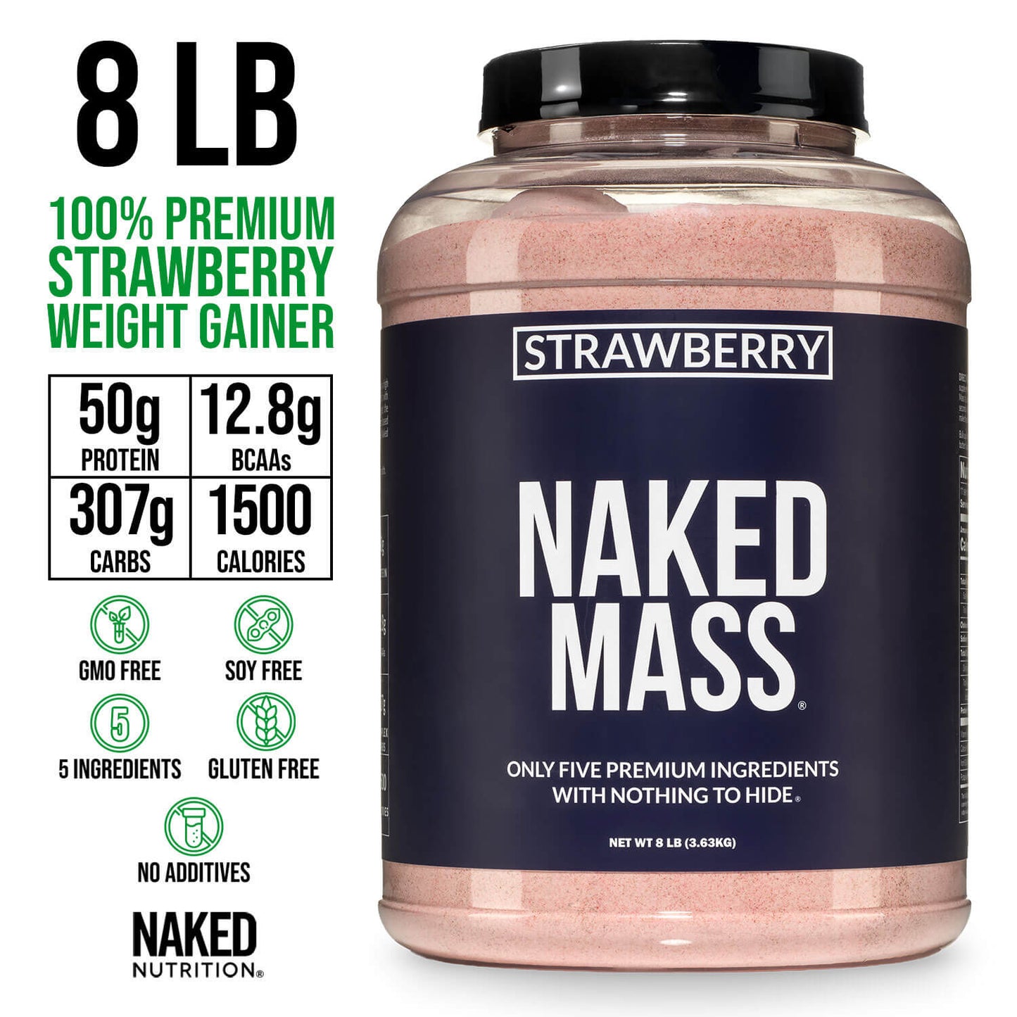 Strawberry Mass Gainer Protein Supplement - Strawberry for Smooth Shakes and Everyday Nutrition