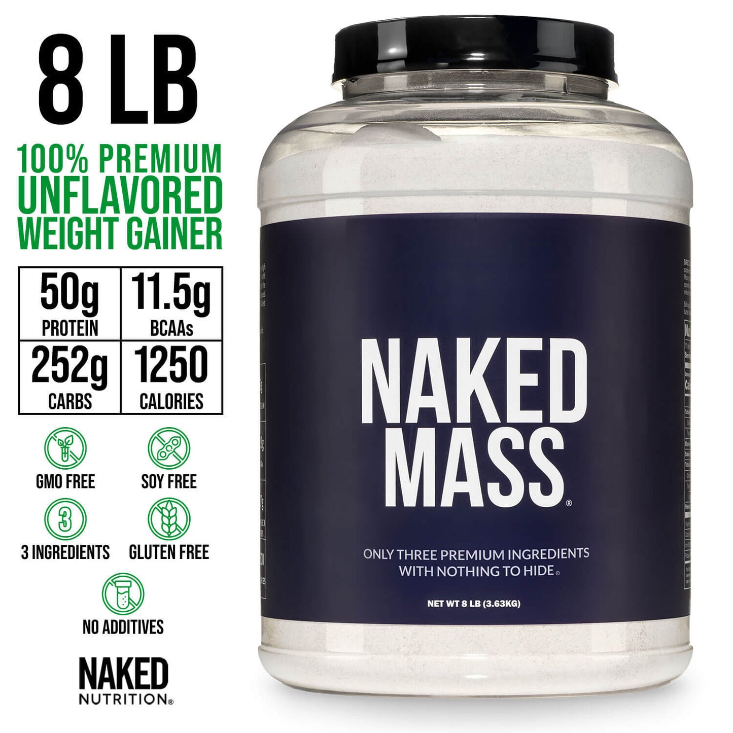 Mass Gainer Protein Supplement - Unflavored for Smooth Shakes and Everyday Nutrition
