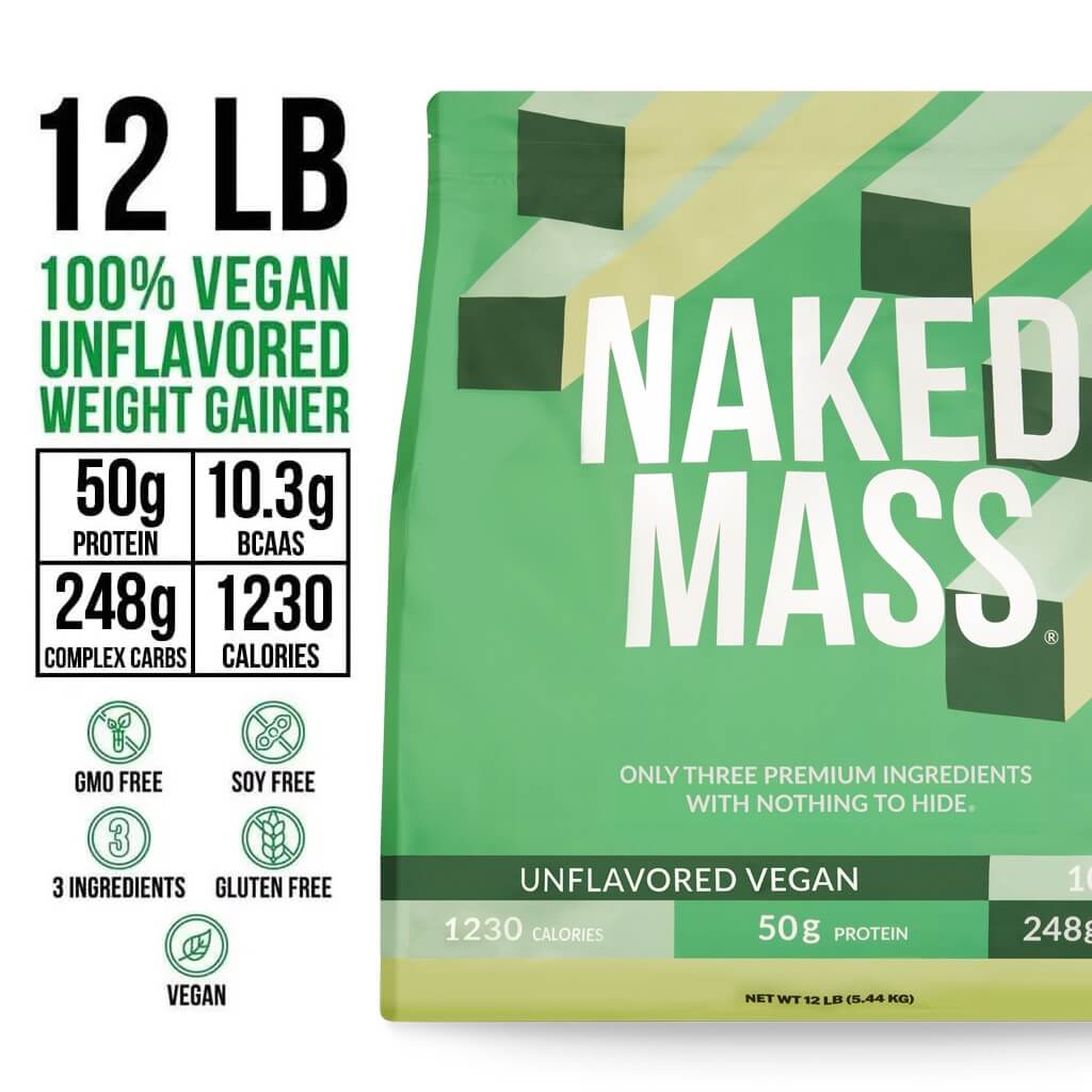 Vegan Mass Gainer Supplement - Unflavored (Vegan) 12LB for Smooth Shakes and Everyday Nutrition