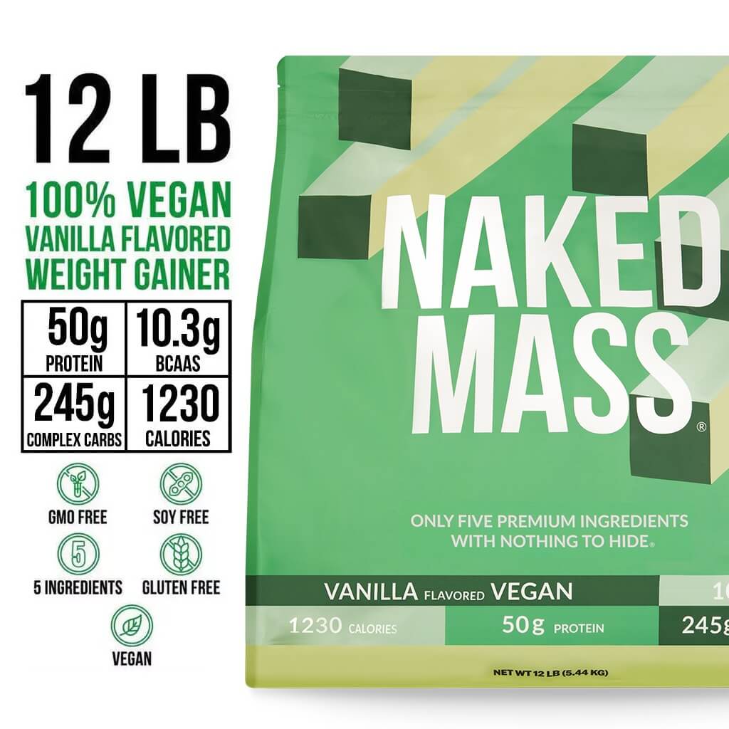 Vanilla Vegan Mass Gainer Supplement - Vanilla (Vegan) 12LB for Smooth Shakes and Everyday Nutrition