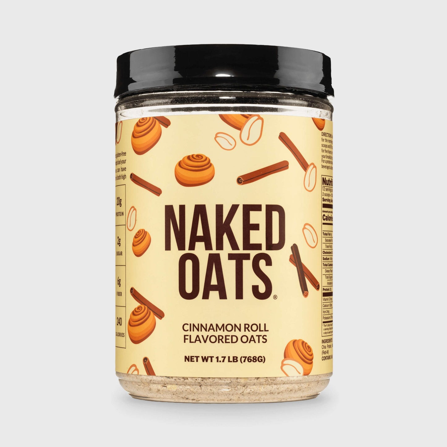 Cinnamon Roll Protein Oats - Cinnamon Roll for Quick Oats at Home or On the Go