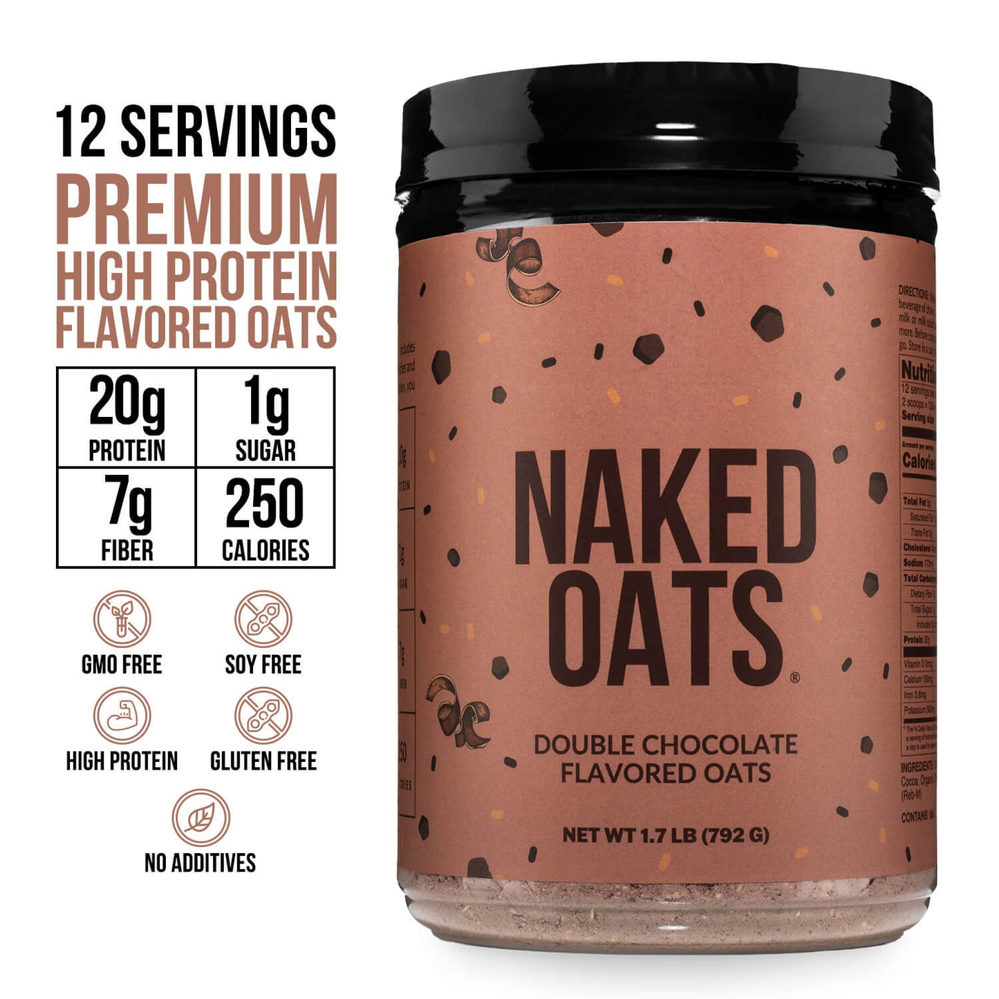 Double Chocolate Protein Oats - Double Chocolate for Quick Oats at Home or On the Go