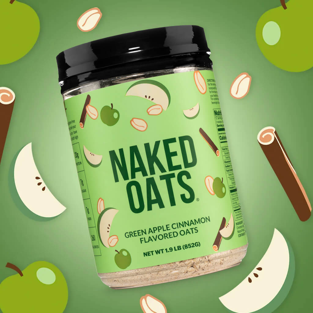 Green Apple Cinnamon Protein Oats - Green Apple Cinnamon for Quick Oats at Home or On the Go