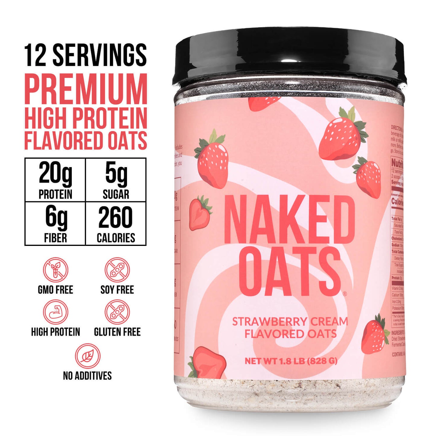 Strawberry Cream Protein Oats - Strawberry Cream for Quick Oats at Home or On the Go