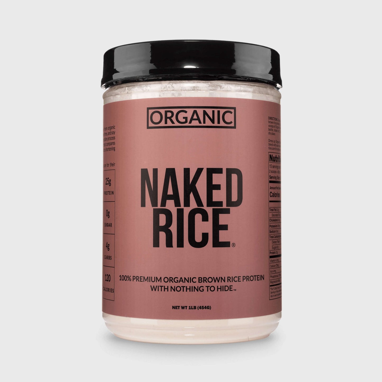 Organic Brown Rice Protein Powder 1lb - Unflavored 1LB with a Smooth, Versatile Powder Format
