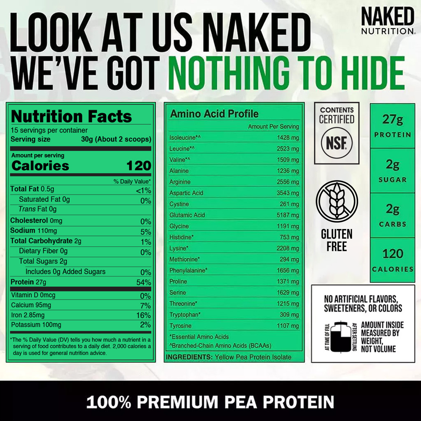 Pea Protein Powder 1lb - Unflavored with a Smooth, Versatile Powder Format