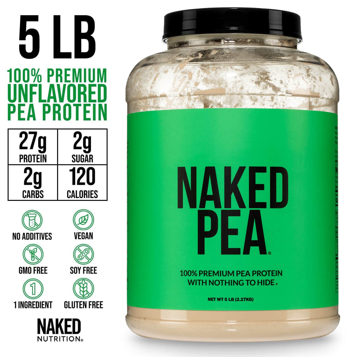 Pea Protein Powder - Unflavored - Value Size with a Smooth, Versatile Powder Format
