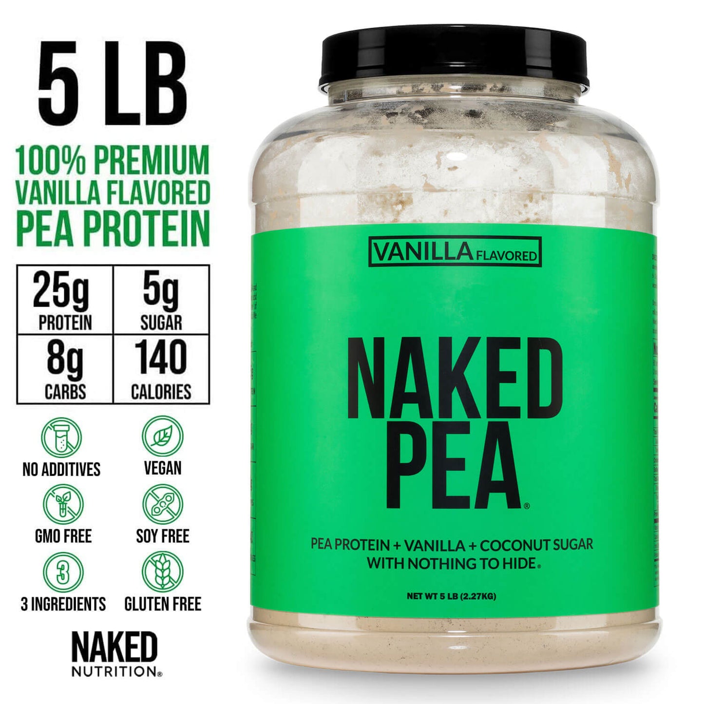Vanilla Pea Protein Powder - Vanilla - Bulk Size with a Smooth, Versatile Powder Format
