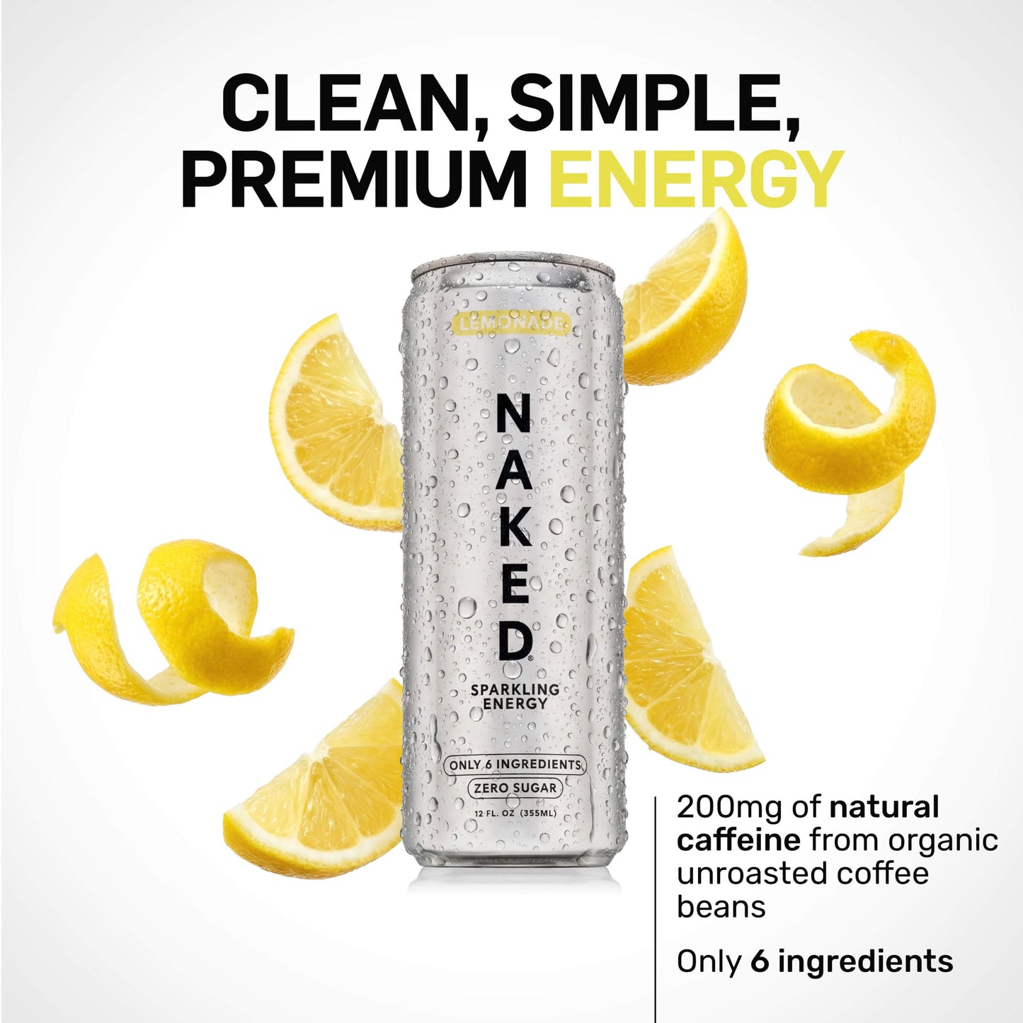 Lemonade Naked Sparkling Energy - Lemonade Made for Flexible Nutrition Routines