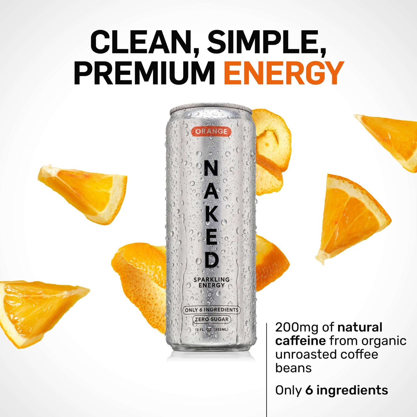 Orange Naked Sparkling Energy - Orange Made for Flexible Nutrition Routines