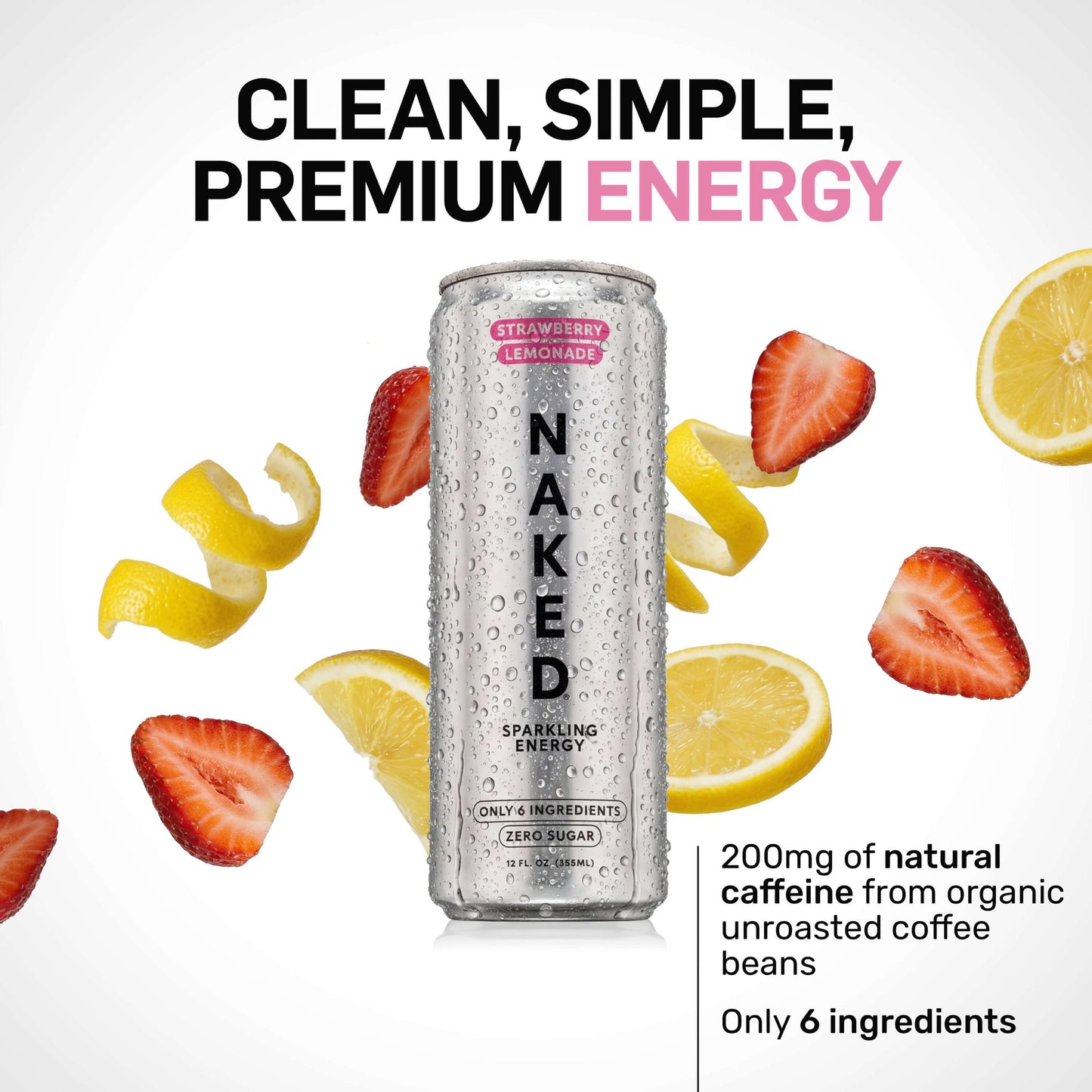 Strawberry Lemonade Naked Sparkling Energy - Strawberry Lemonade Made for Flexible Nutrition Routines