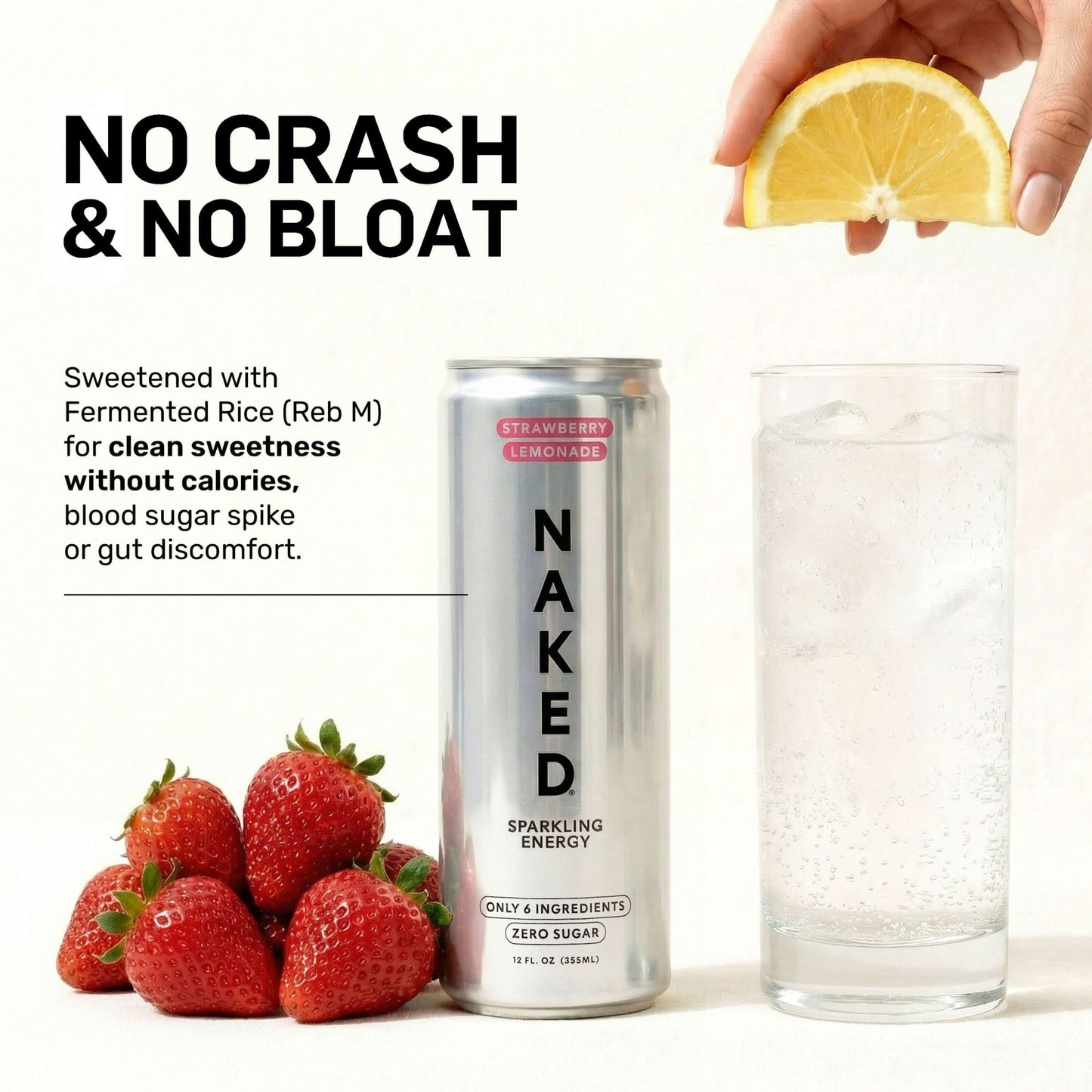 Strawberry Lemonade Naked Sparkling Energy - Strawberry Lemonade Made for Flexible Nutrition Routines