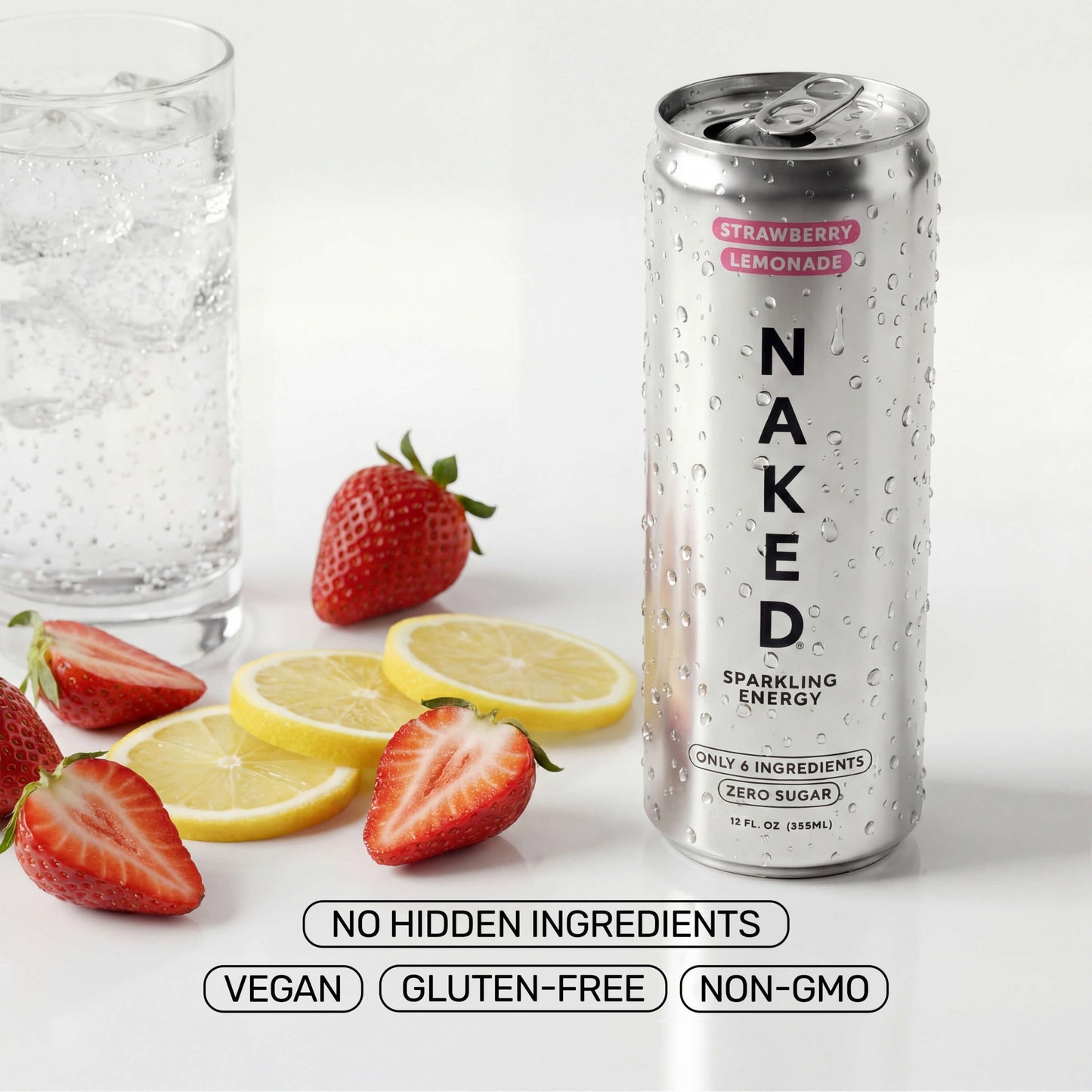 Strawberry Lemonade Naked Sparkling Energy - Strawberry Lemonade Made for Flexible Nutrition Routines