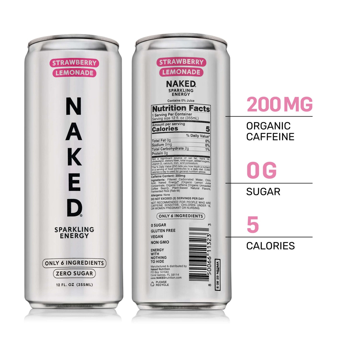 Strawberry Lemonade Naked Sparkling Energy - Strawberry Lemonade Made for Flexible Nutrition Routines