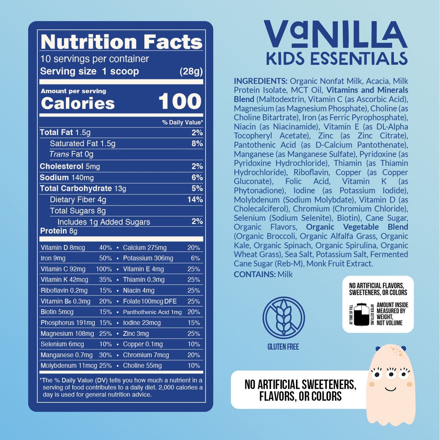 Kid's Nutrition Shake - Vanilla Formula for Convenient Home or Travel Use