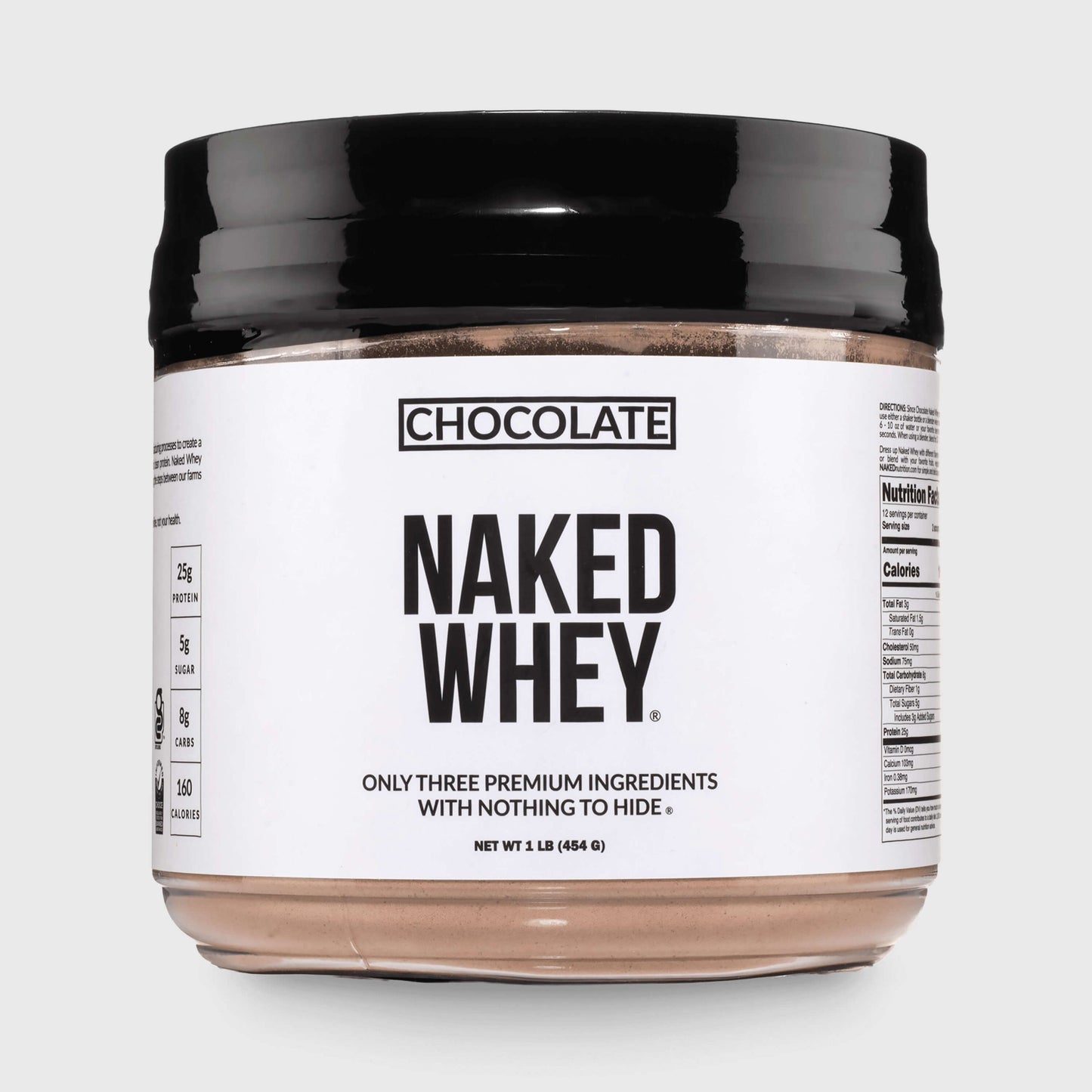 Chocolate Whey Protein Powder 1lb - Chocolate with a Smooth, Versatile Powder Format