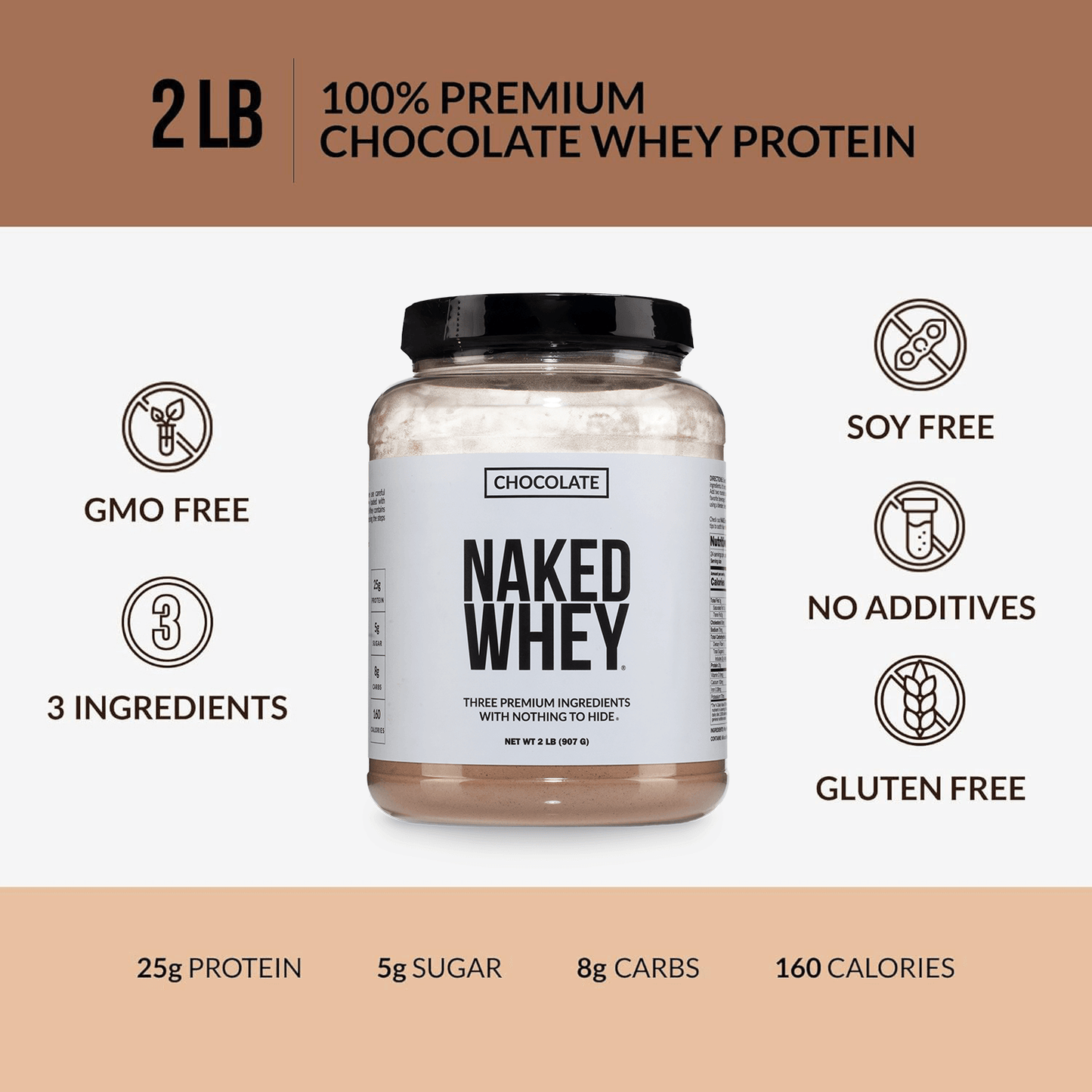 Chocolate Whey Protein Powder - Chocolate - Standard Size with a Smooth, Versatile Powder Format