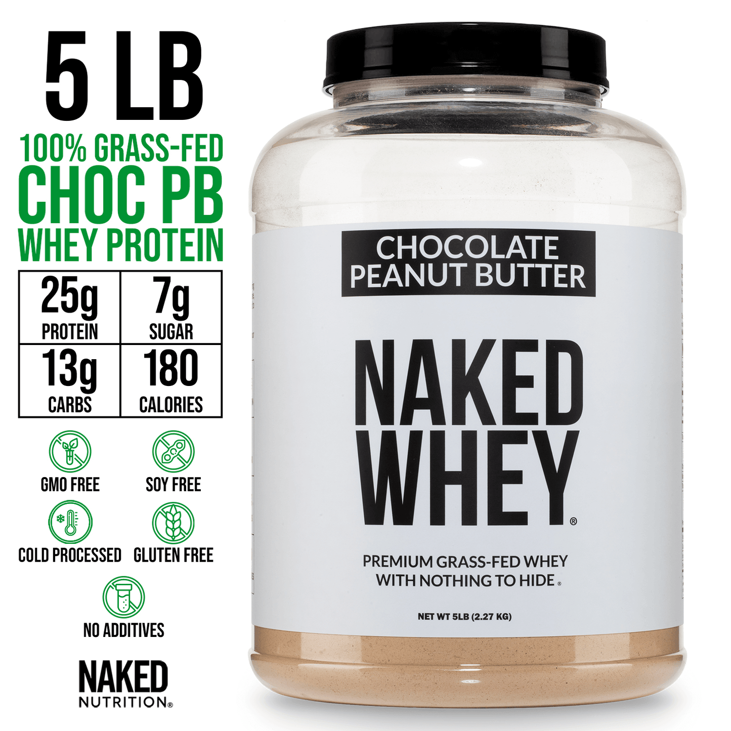 Chocolate Peanut Butter Whey Protein Powder - Chocolate PB with a Smooth, Versatile Powder Format