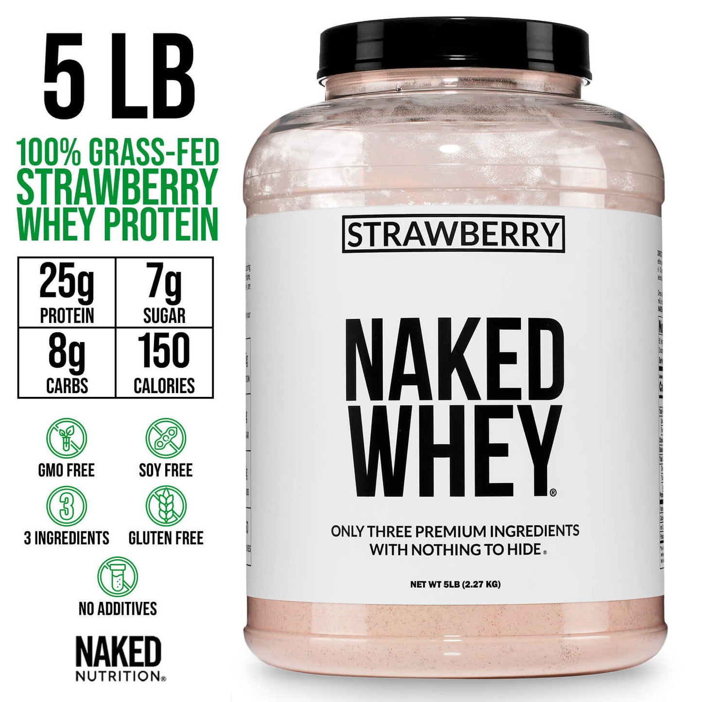 Strawberry Whey Protein Powder - Strawberry - Value Size with a Smooth, Versatile Powder Format