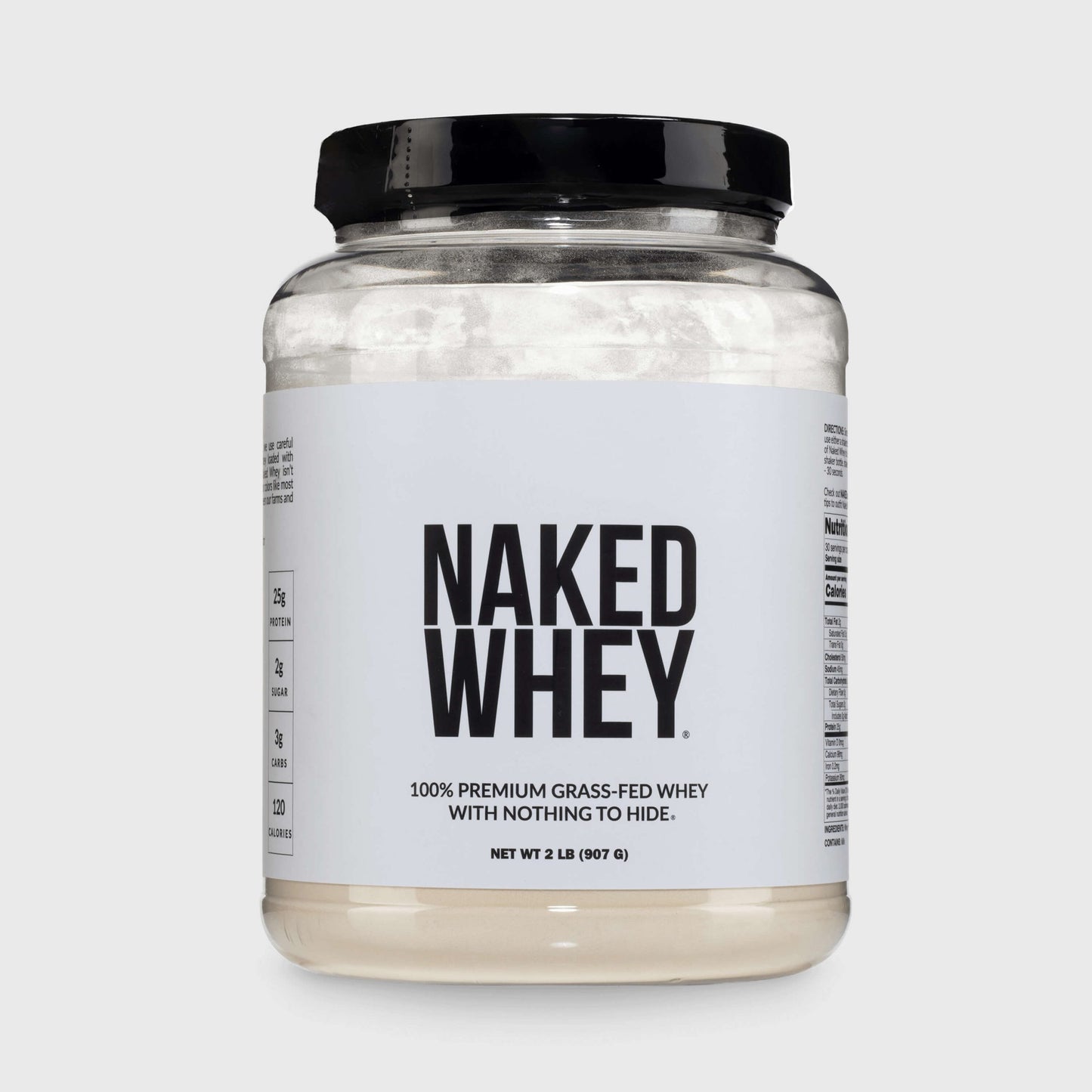 Grass Fed Whey Protein Powder - Unflavored - Standard Size with a Smooth, Versatile Powder Format