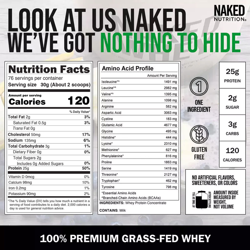 Grass Fed Whey Protein Powder - Unflavored - Bulk Size with a Smooth, Versatile Powder Format