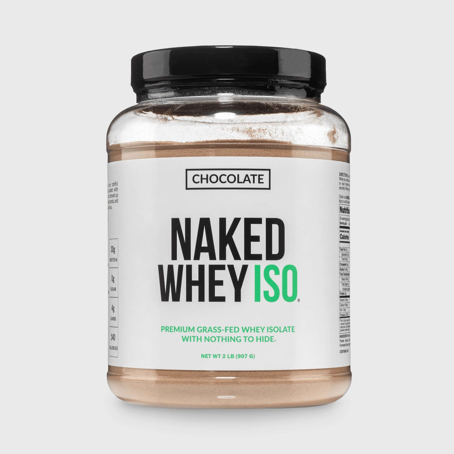 Chocolate Grass-Fed Whey Isolate Protein Powder - Chocolate with a Smooth, Versatile Powder Format