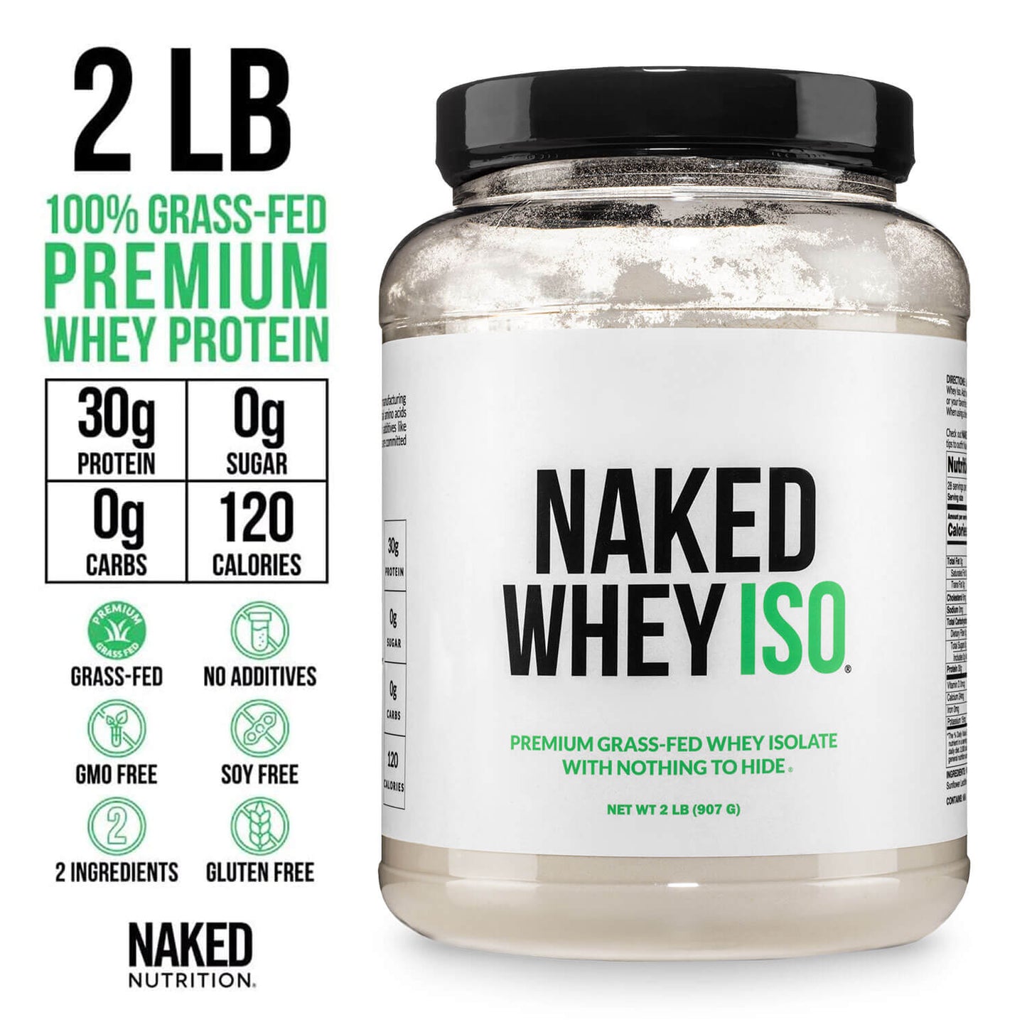 Grass Fed Whey Isolate Protein Powder - Unflavored with a Smooth, Versatile Powder Format