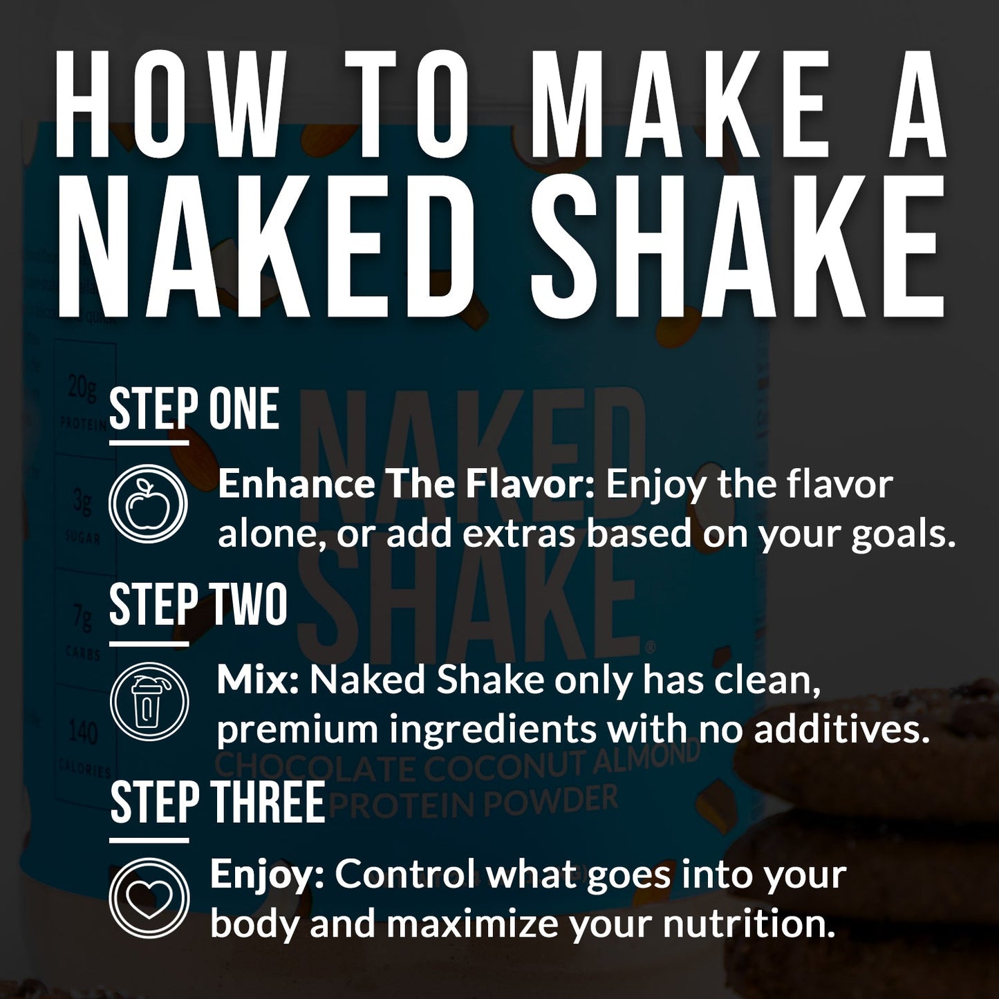 Chocolate Coconut Almond Protein Shake - Chocolate Coconut Almond Made for Flexible Nutrition Routines