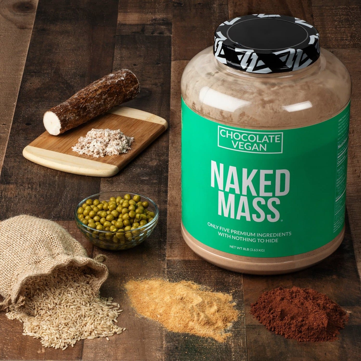 Chocolate Vegan Mass Gainer Supplement - Chocolate (Vegan) 12LB for Smooth Shakes and Everyday Nutrition