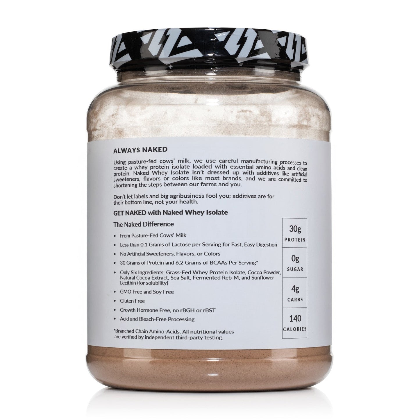 Chocolate Grass-Fed Whey Isolate Protein Powder - Chocolate with a Smooth, Versatile Powder Format