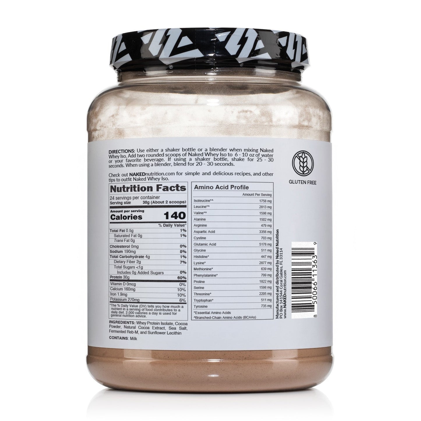 Chocolate Grass-Fed Whey Isolate Protein Powder - Chocolate with a Smooth, Versatile Powder Format
