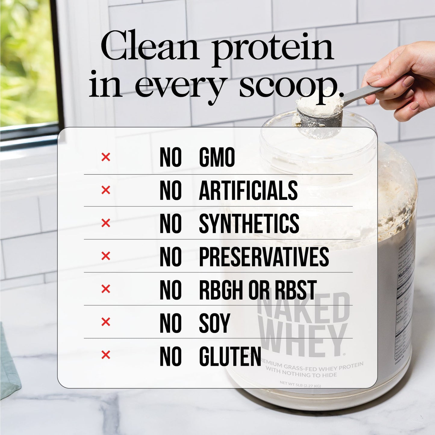 Vanilla Whey Protein Powder 1lb - Vanilla with a Smooth, Versatile Powder Format