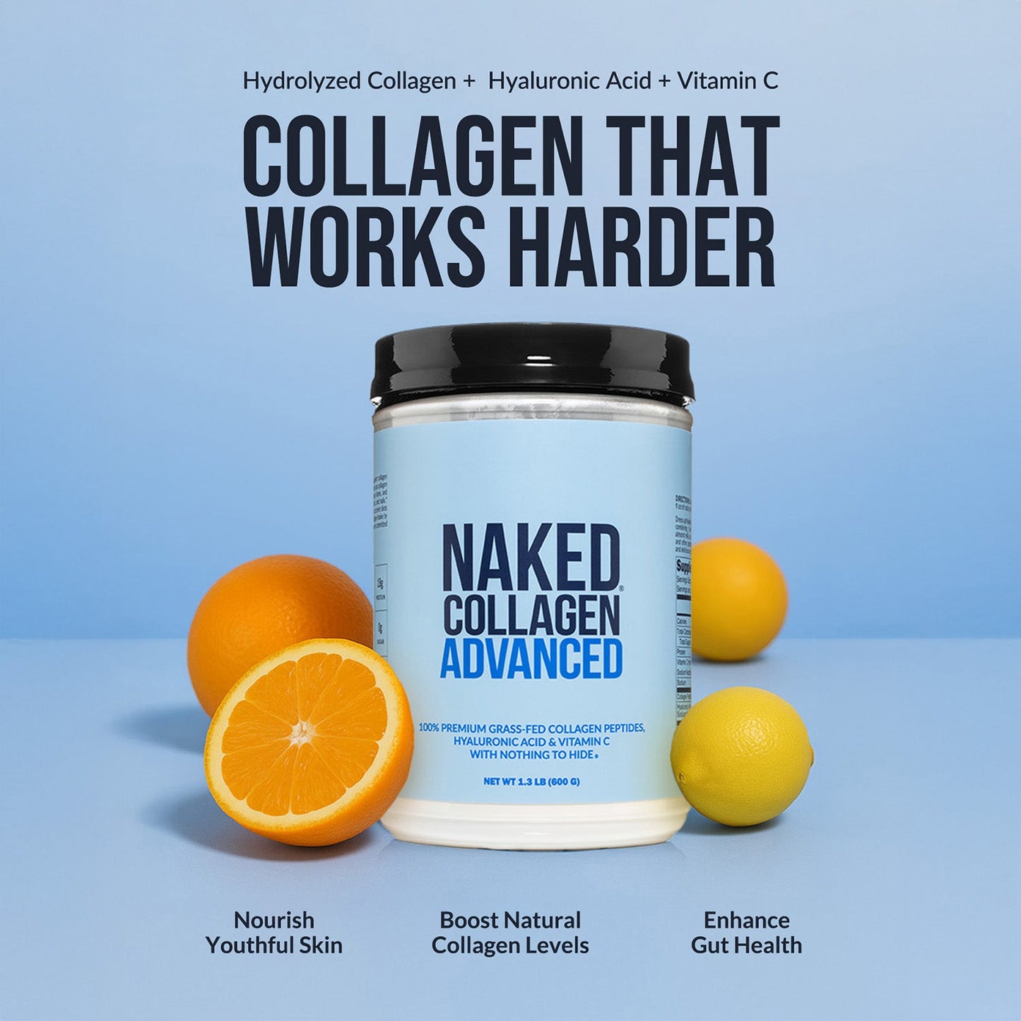 Chocolate Collagen Peptides with Hyaluronic Acid - Chocolate Advanced Collagen Peptides Made for Simple Daily Mixing Routines