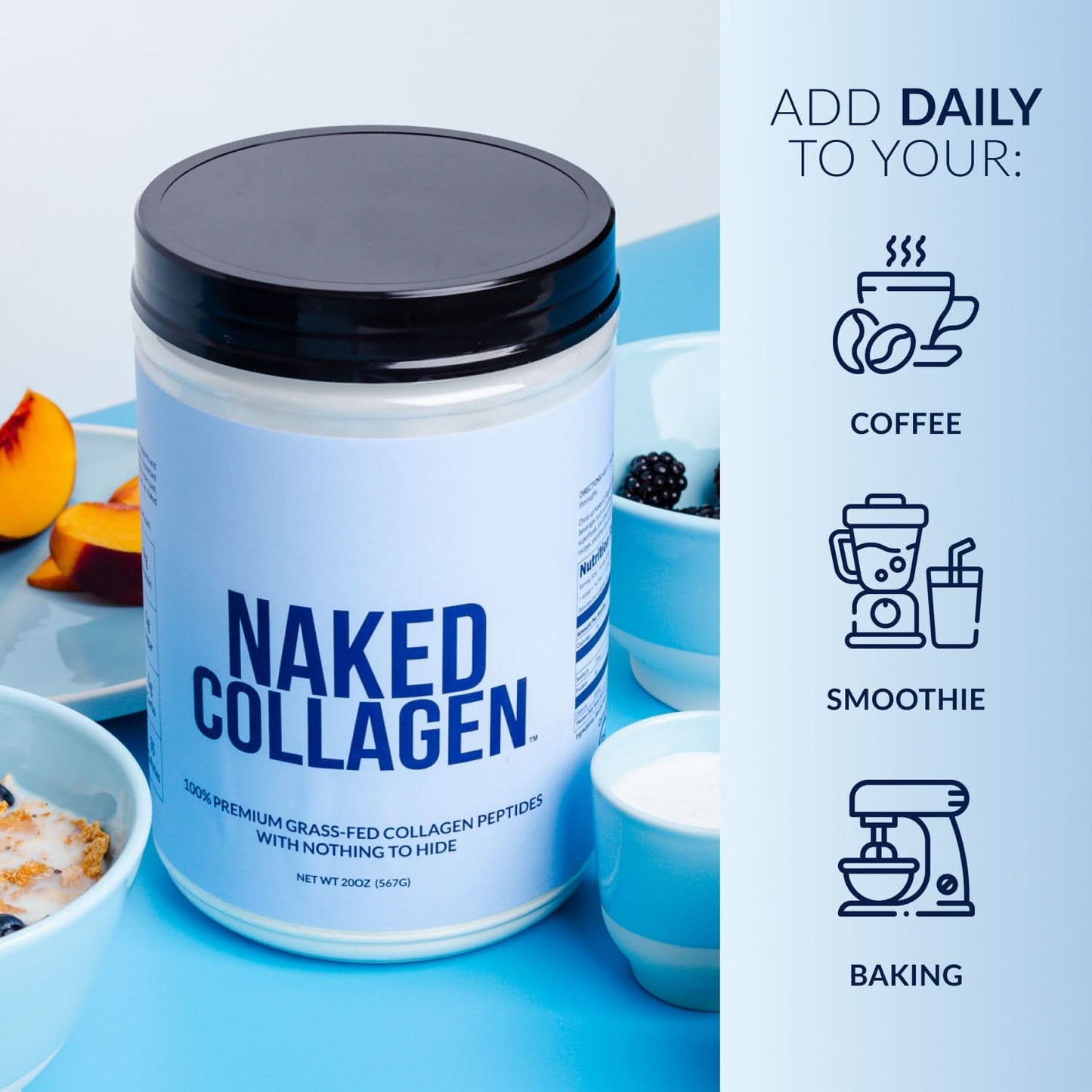 Vanilla Collagen Peptides Powder - Vanilla Collagen Peptides Made for Simple Daily Mixing Routines