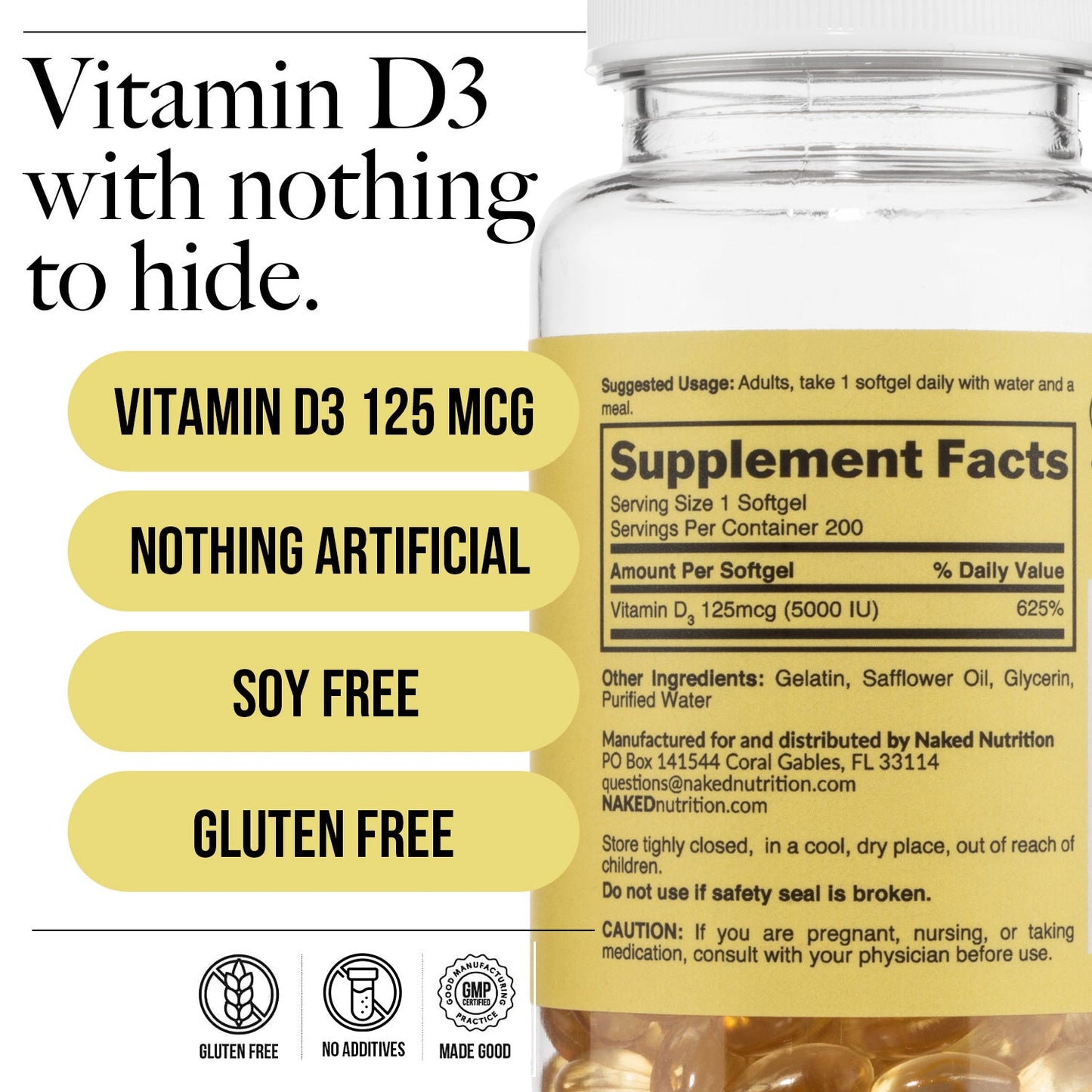 Daily Vitamin D3 Supplement - Vitamin D3 for Easy Everyday Supplement Use